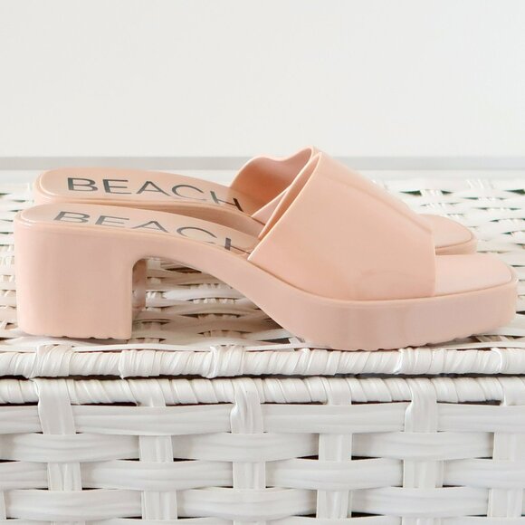 Beach by Matisse Nude Jelly Block Heel Slide Sandals Waterproof Summer Shoes 9 - Picture 16 of 16